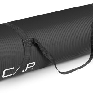 CAP Barbell 1/2-Inch High Density Exercise Yoga Mat with Strap