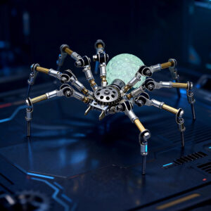 NIKOLATOY Mechanical Spider Model DIY Assembly Kits Science Toy LED Light Creative Desktop Ornaments - Type A