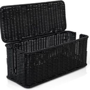 Cantalop Handwoven Rattan Cable Management Box: Rustic Home & Office Decor.
