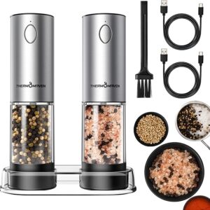 Luxury Stainless Steel Automatic Salt & Pepper Mill Set